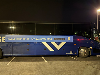 Photo: Graphics on side of bus